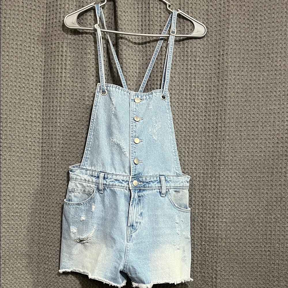 💙Tinseltown Light Blue Jean overall Shorts
